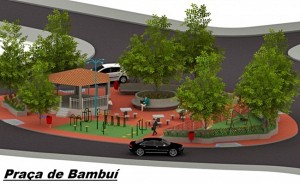Projeto da nova praça de Bambuí.