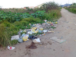 Lixo acumulado em ruas de Itaipuaçu.