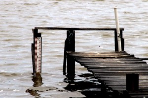 Nível de água da Lagoa da Barra de Maricá. (foto: Fernando Silva)