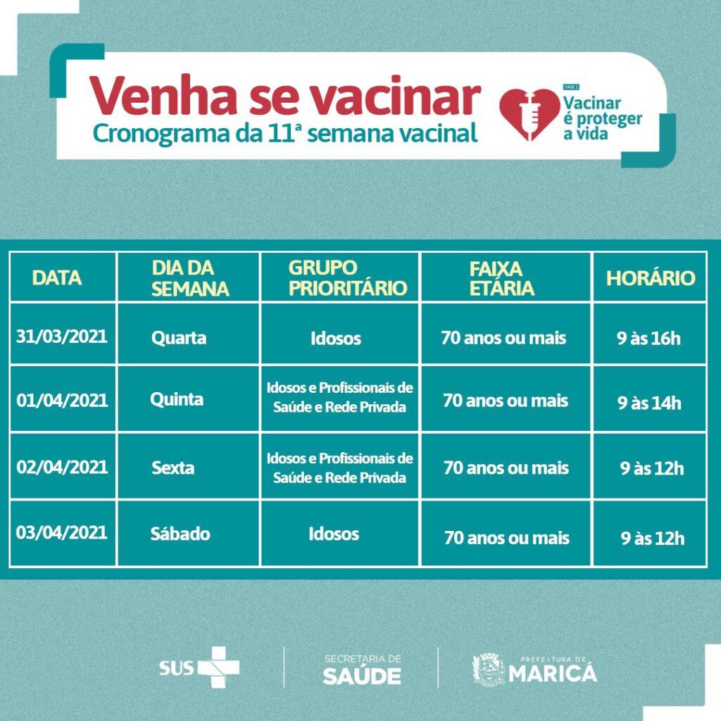 calendario 11 semana vacinal marica
