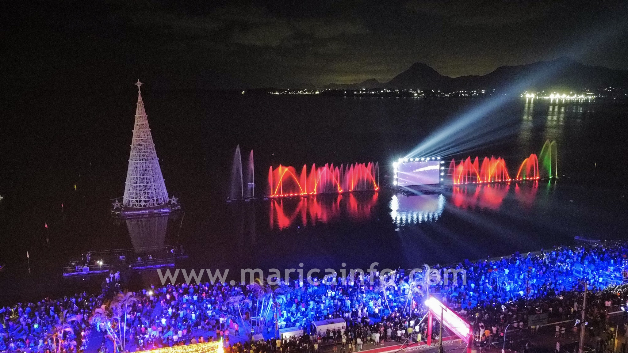 Edição de 2022 do Natal Iluminado de Maricá tem espetáculo das 'águas dançantes'.