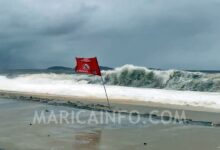 Ressaca no litoral de Maricá. (foto: João Henrique / Maricá Info)
