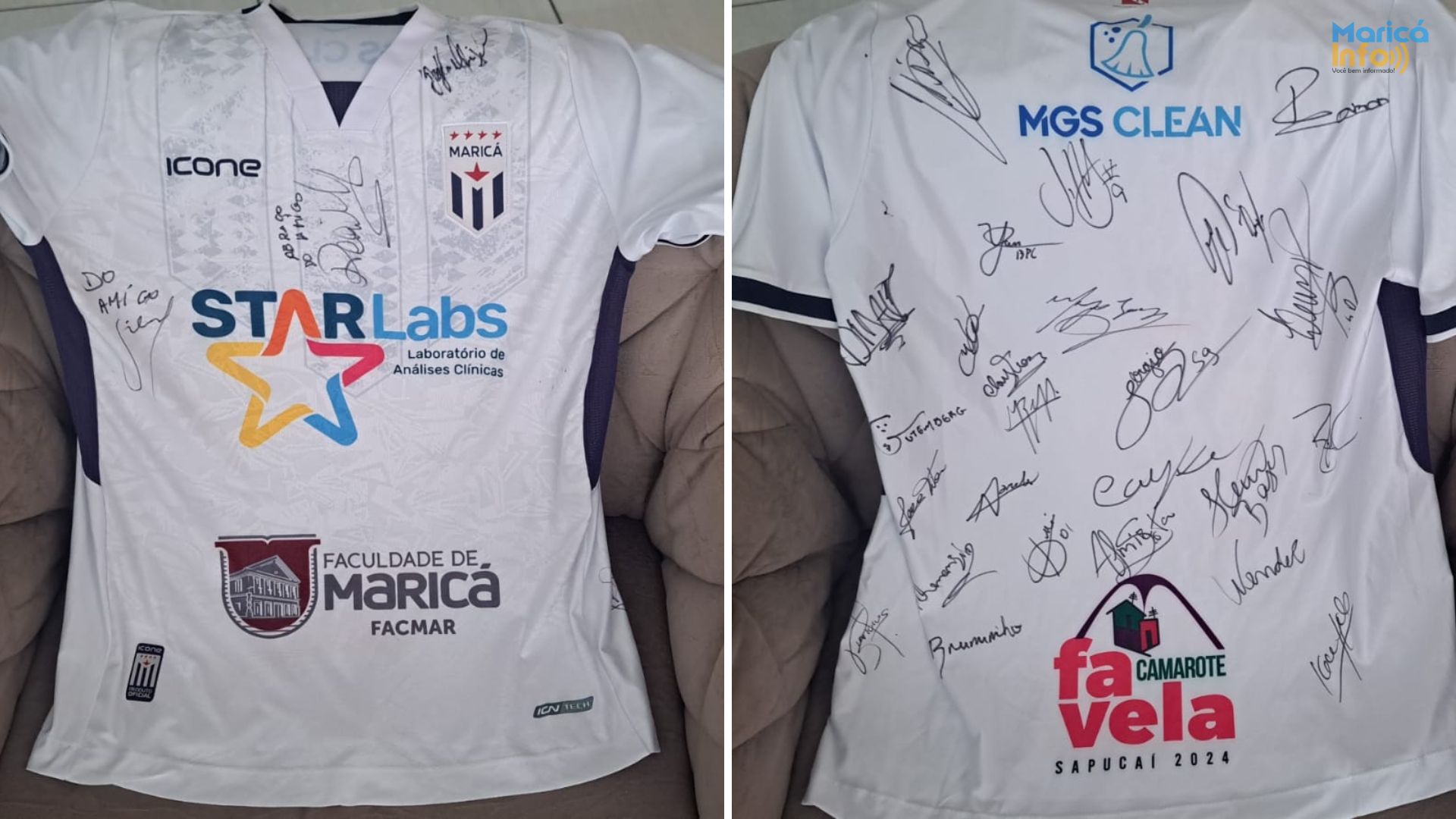 camisa autografada marica fc