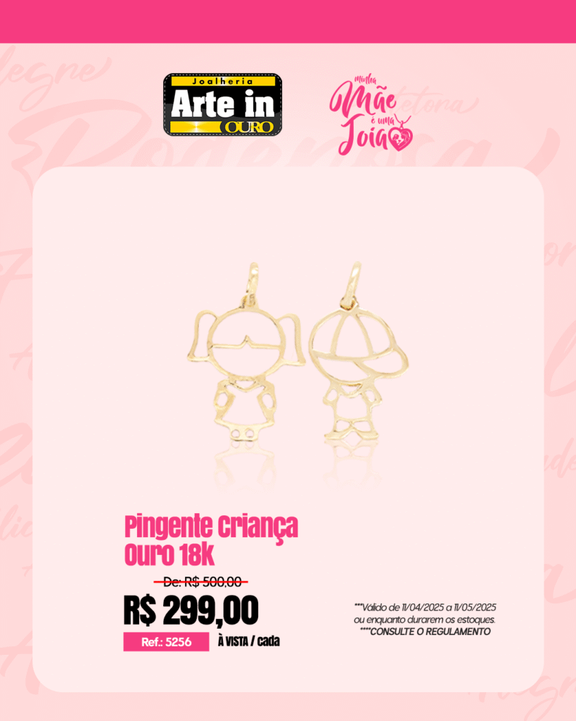 feed Pingente Crianca Ouro 18k
