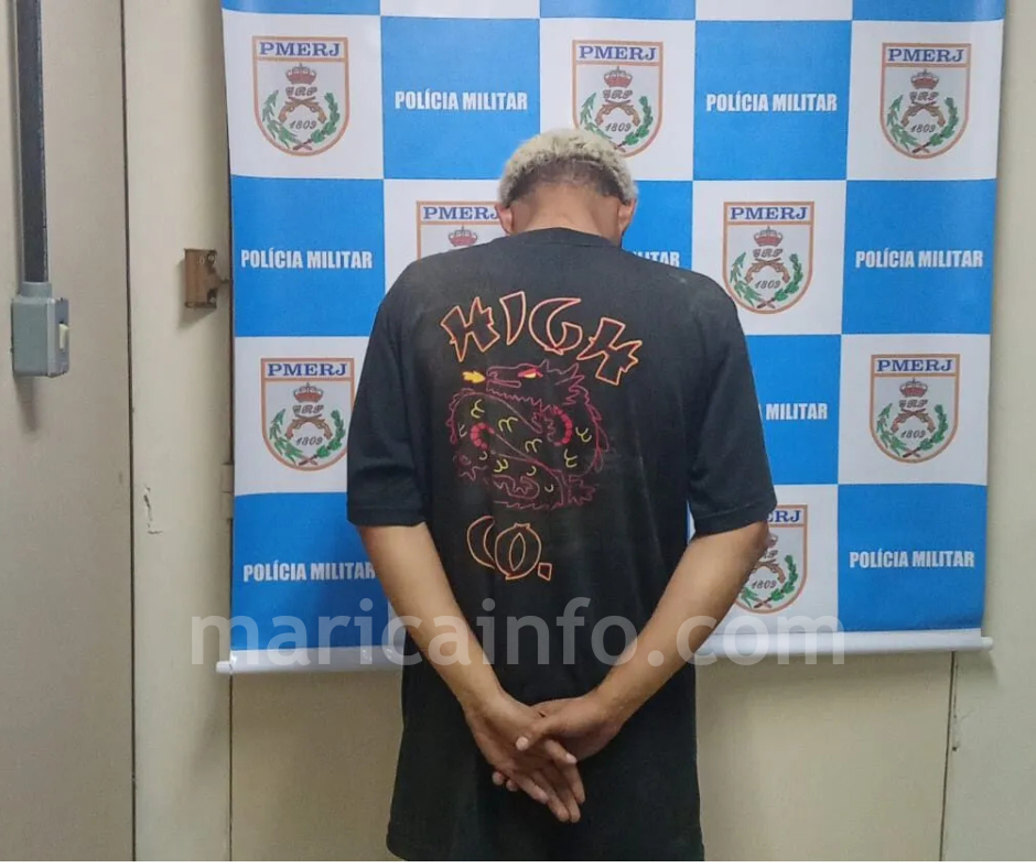 Homem é preso com drogas e rádio comunicador na região central de Maricá 1 marca dagua maricainfo detido