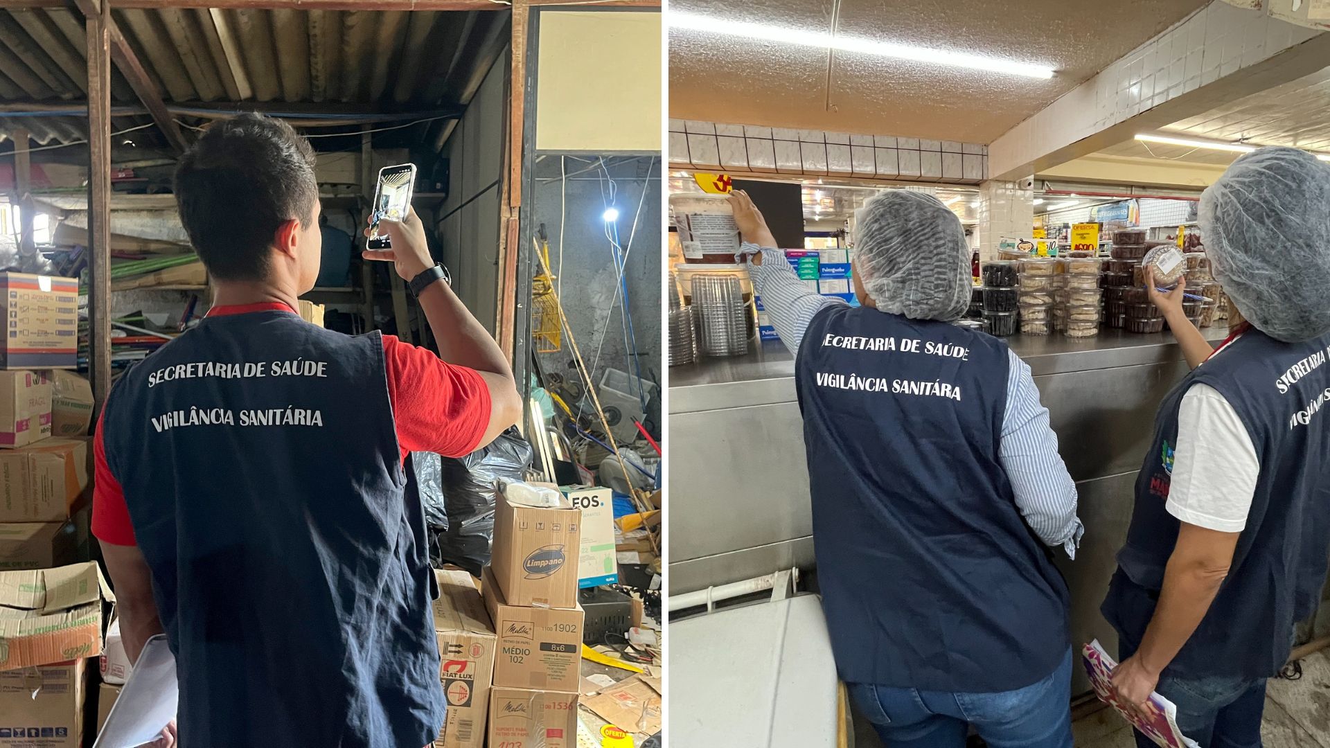 Maricá: Vigilância Sanitária descarta 10 kg de alimentos de supermercado no Centro 1 mate vig dfis