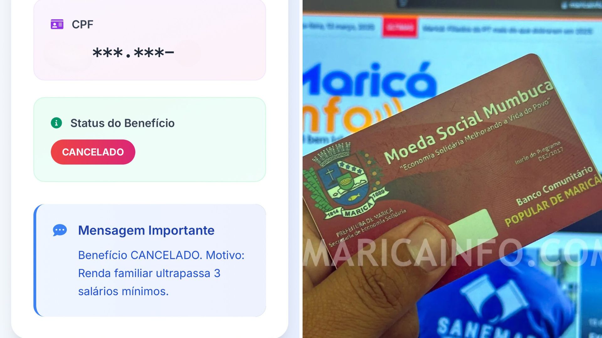 marica mumbuca cancelamento