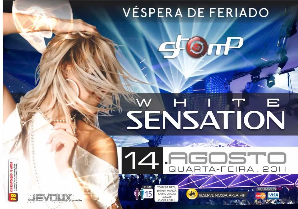 Maricá: White Sensation promete animar público na véspera de Feriado 1 Flyer do evento.