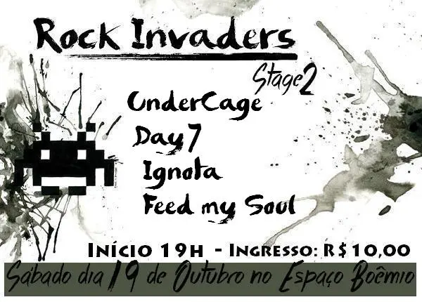 Rock Invaders, neste sábado, à partir das 19h no Espaço Boêmio, em Araçatiba.