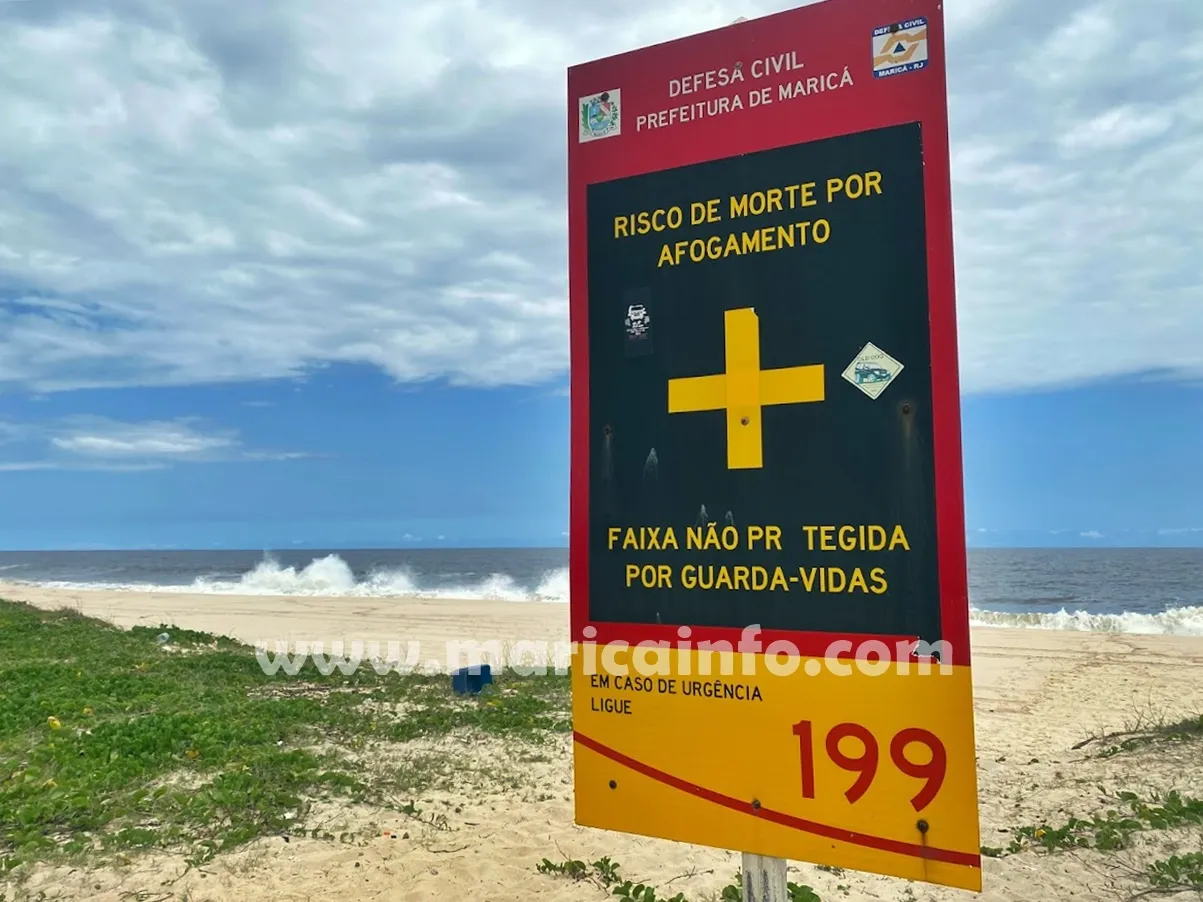 risco ressaca marica mar praia defesa civil