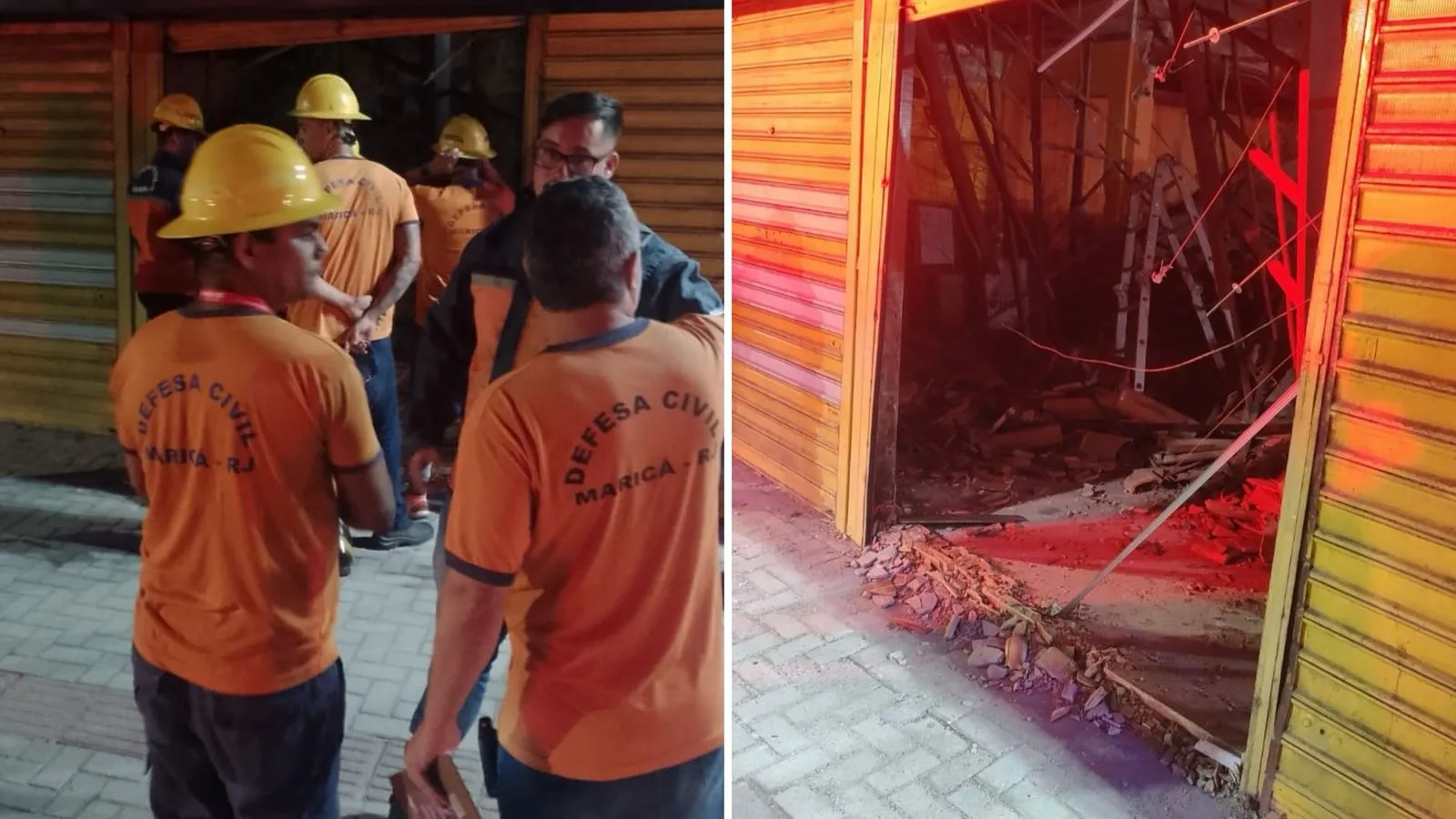 Teto de estabelecimento desaba no Centro de Maricá 1 desabamento