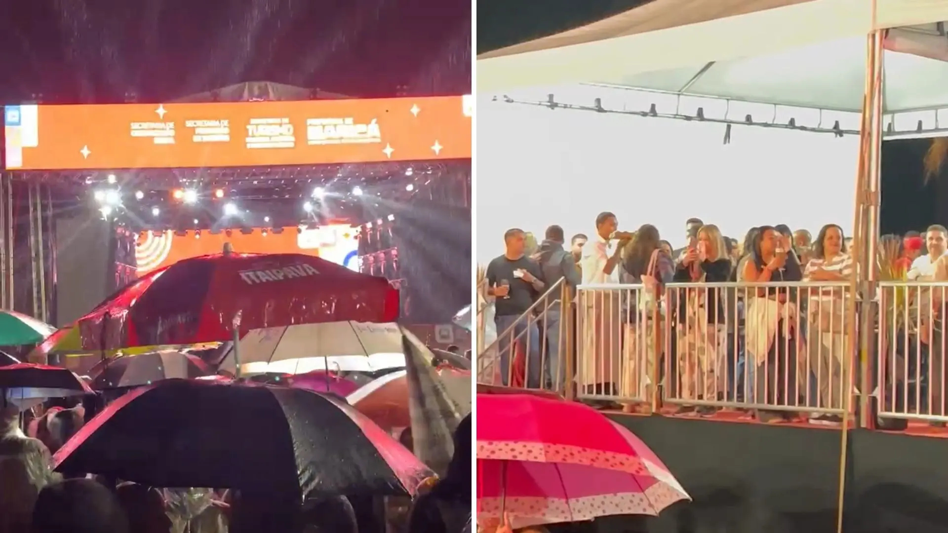povo na chuva